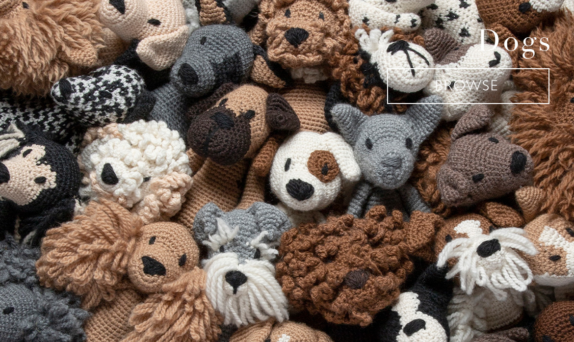 Dog kits crochet patterns pets toft kerry lord
